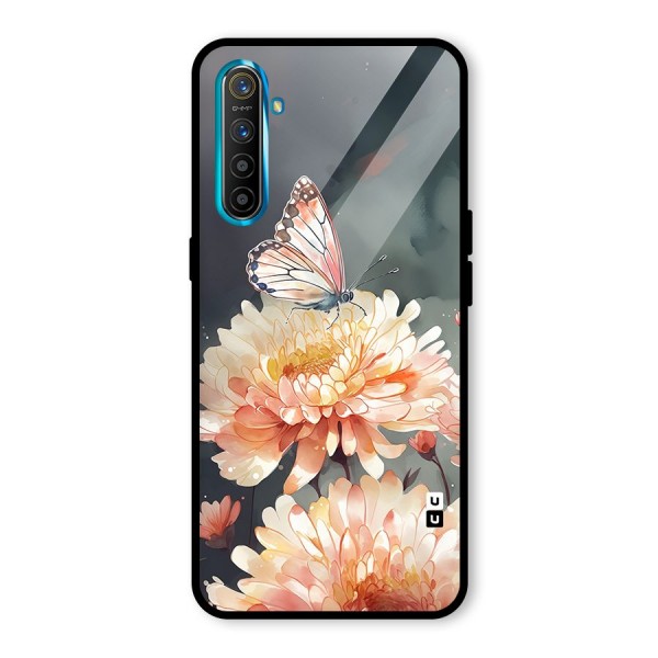 Digital Art Butterfly Flower Glass Back Case for Realme XT