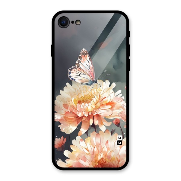 Digital Art Butterfly Flower Glass Back Case for iPhone 8