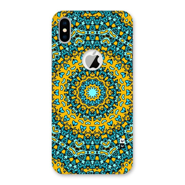 Digital Mandala Art Back Case for iPhone XS Logo Cut