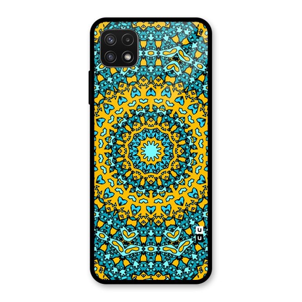 Digital Mandala Art Glass Back Case for Galaxy A22 5G