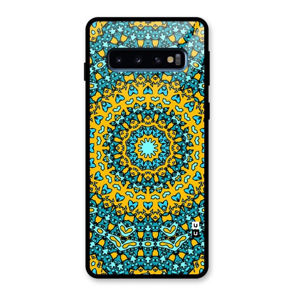 Digital Mandala Art Glass Back Case for Galaxy S10