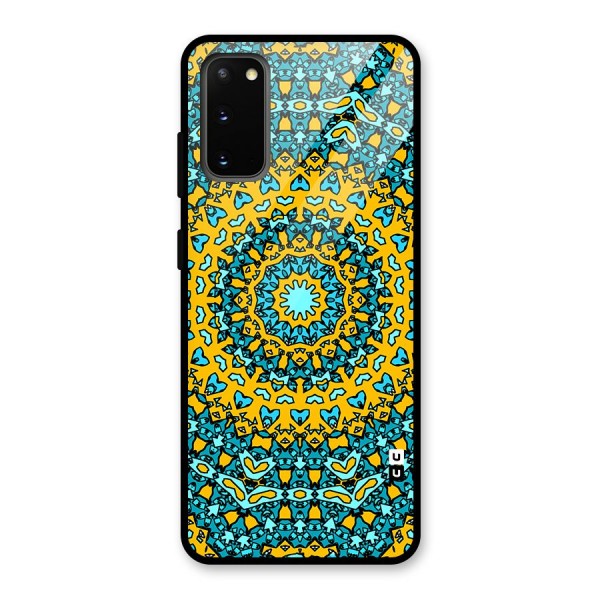 Digital Mandala Art Glass Back Case for Galaxy S20