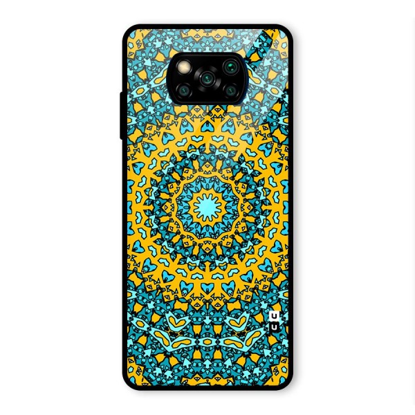 Digital Mandala Art Glass Back Case for Poco X3 Pro