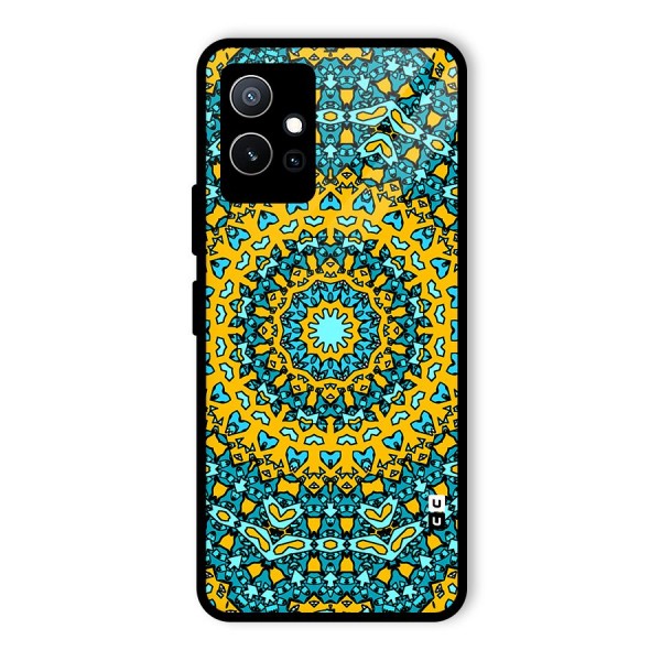 Digital Mandala Art Glass Back Case for Vivo T1 5G