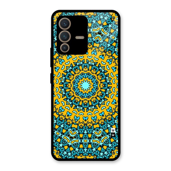 Digital Mandala Art Glass Back Case for Vivo V23 5G