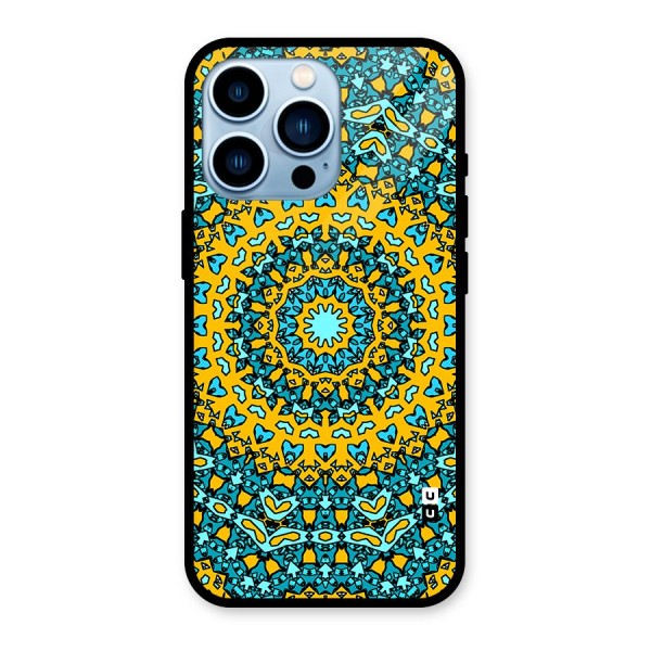 Digital Mandala Art Glass Back Case for iPhone 13 Pro