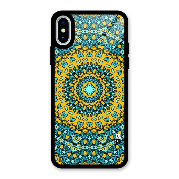 Digital Mandala Art Glass Back Case for iPhone X