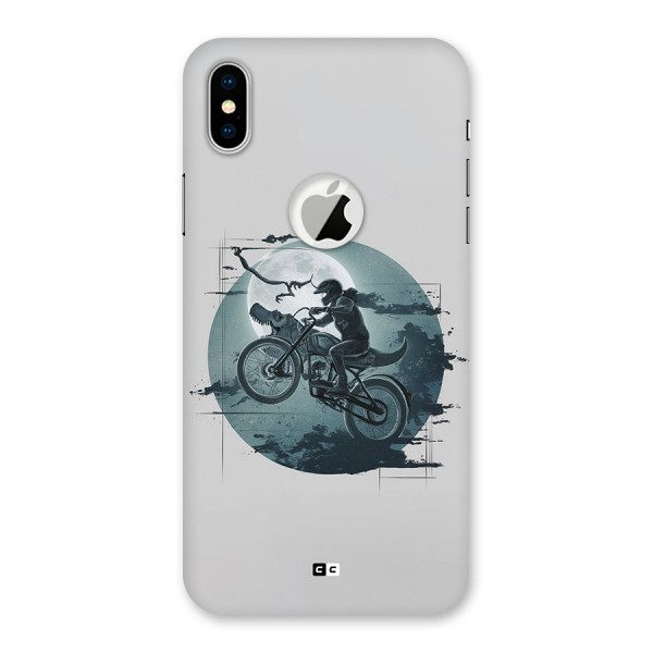 Dino Rider Back Case for iPhone XS Logo Cut