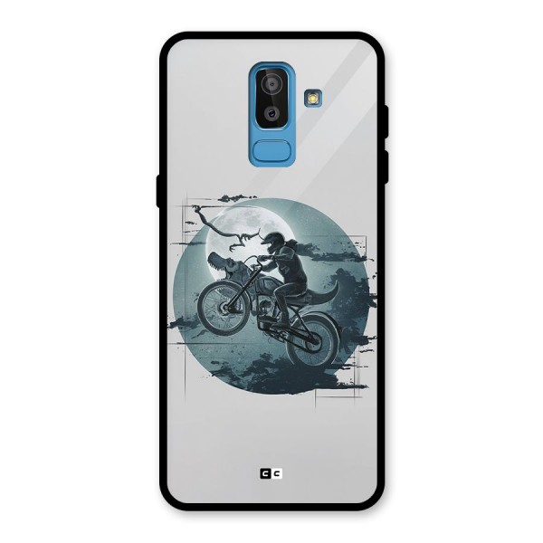 Dino Rider Glass Back Case for Galaxy J8