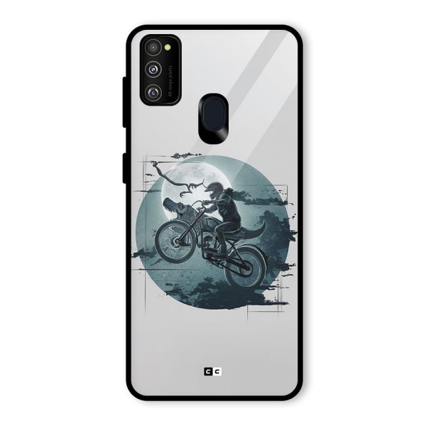 Dino Rider Glass Back Case for Galaxy M30s