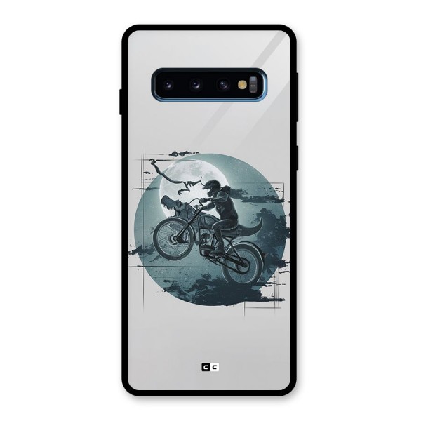 Dino Rider Glass Back Case for Galaxy S10