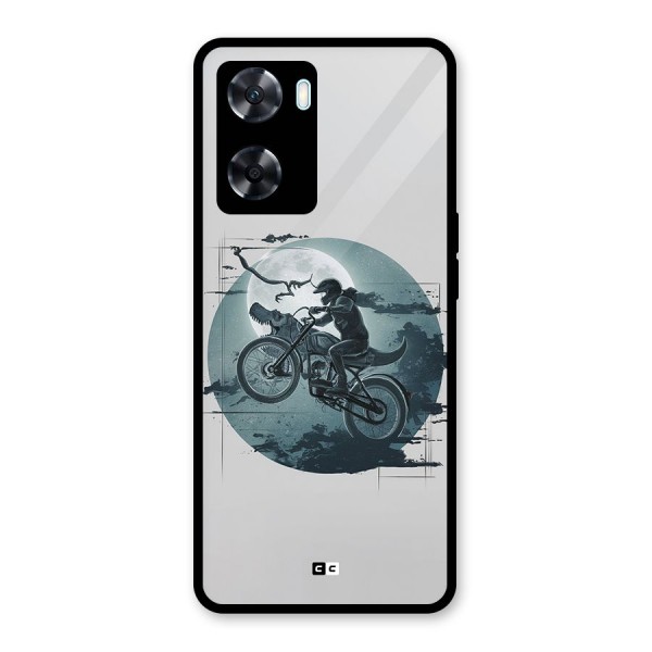 Dino Rider Glass Back Case for Oppo A77s