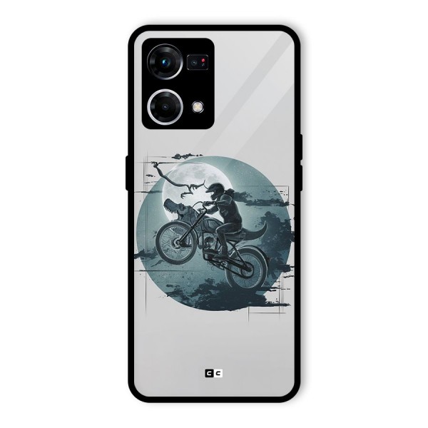 Dino Rider Glass Back Case for Oppo F21 Pro 5G