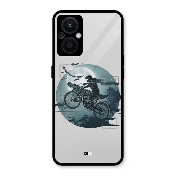 Dino Rider Glass Back Case for Oppo F21s Pro 5G