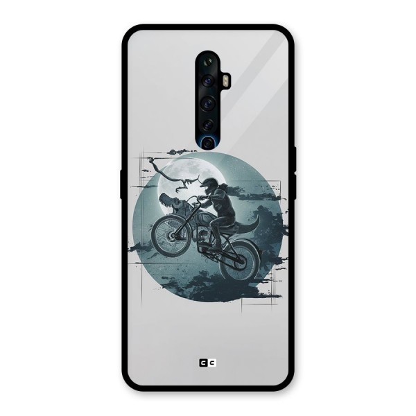 Dino Rider Glass Back Case for Oppo Reno2 F