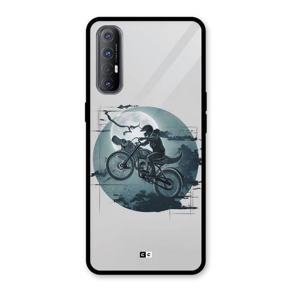 Dino Rider Glass Back Case for Oppo Reno3 Pro