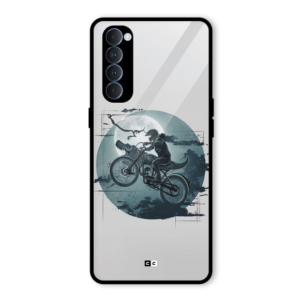 Dino Rider Glass Back Case for Oppo Reno4 Pro