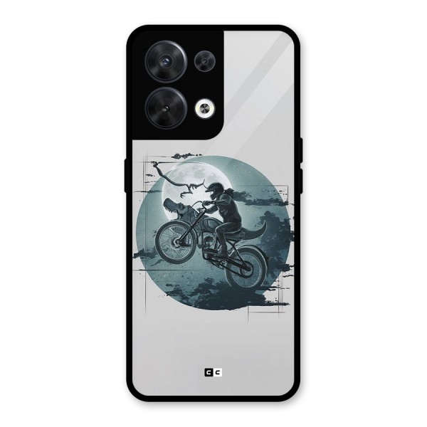 Dino Rider Glass Back Case for Oppo Reno8 5G