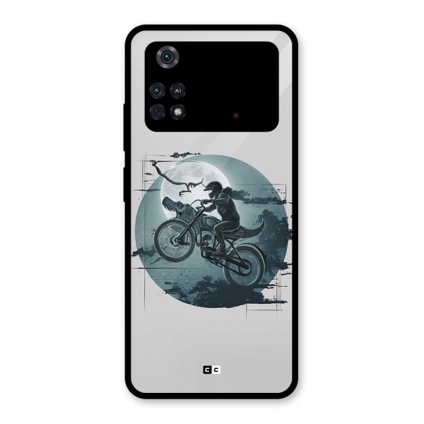 Dino Rider Glass Back Case for Poco M4 Pro 4G