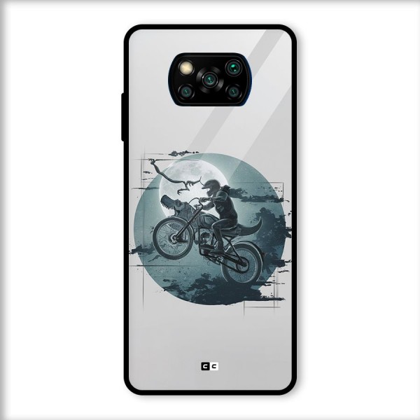 Dino Rider Glass Back Case for Poco X3