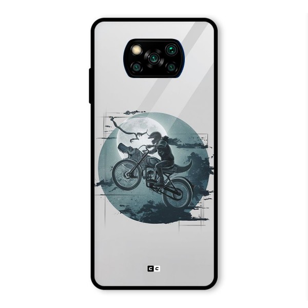 Dino Rider Glass Back Case for Poco X3 Pro