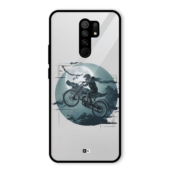 Dino Rider Glass Back Case for Redmi 9 Prime