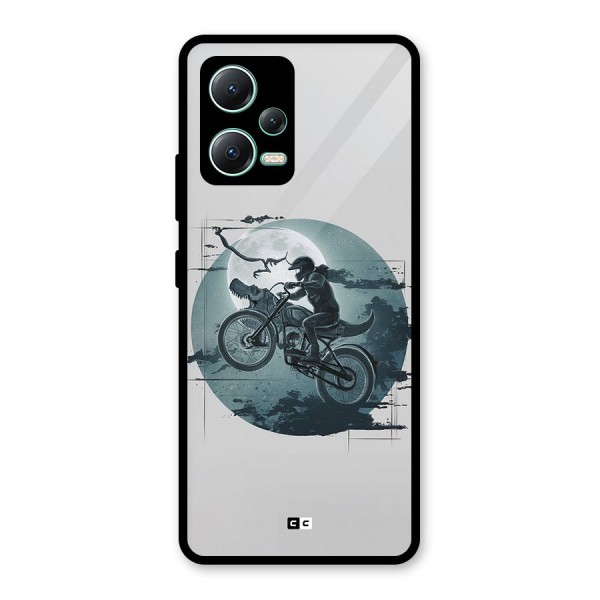 Dino Rider Glass Back Case for Redmi Note 12 5G