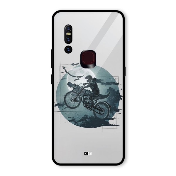 Dino Rider Glass Back Case for Vivo V15