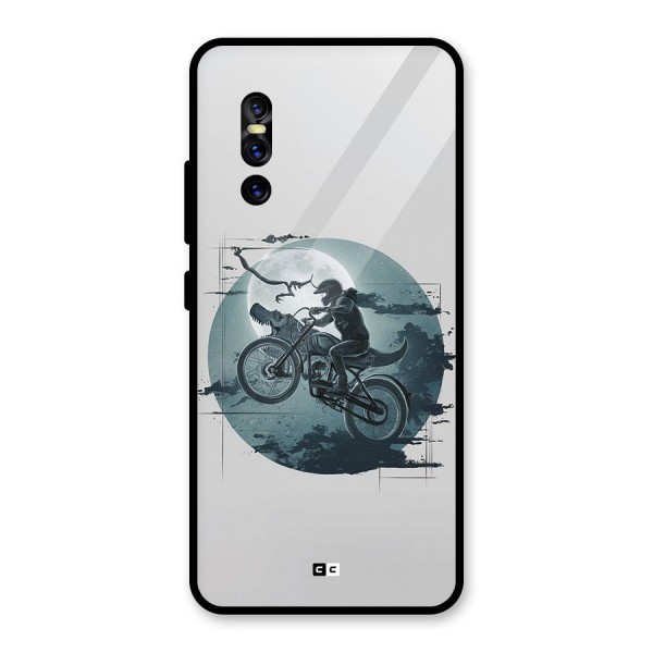 Dino Rider Glass Back Case for Vivo V15 Pro