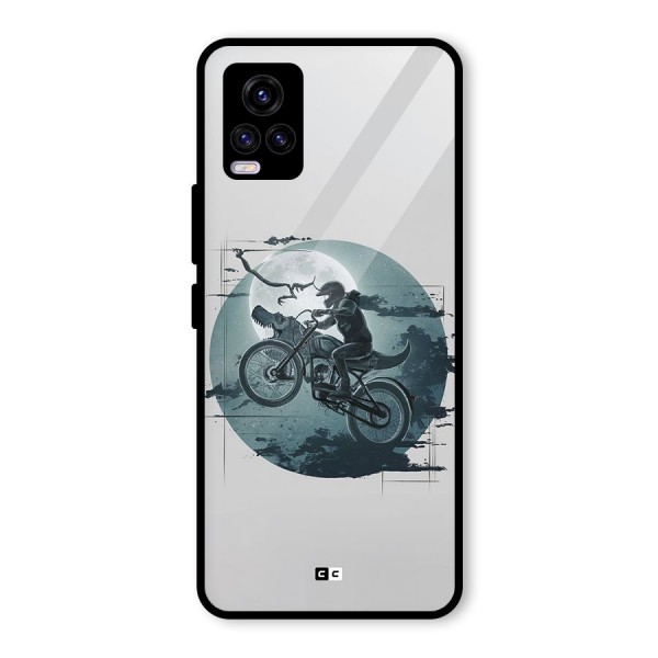 Dino Rider Glass Back Case for Vivo V20 2021