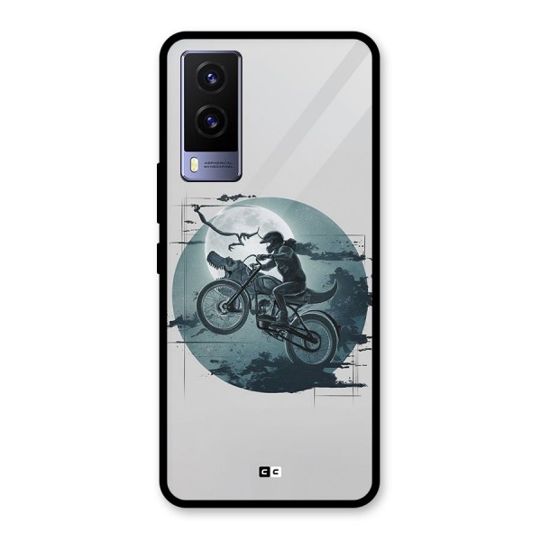 Dino Rider Glass Back Case for Vivo V21e 5G