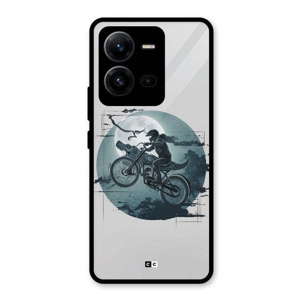 Dino Rider Glass Back Case for Vivo V25