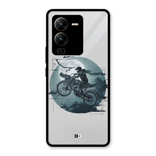 Dino Rider Glass Back Case for Vivo V25 Pro