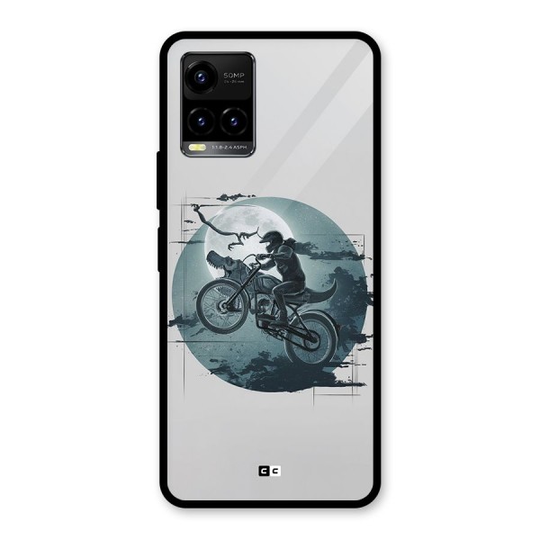 Dino Rider Glass Back Case for Vivo Y21G