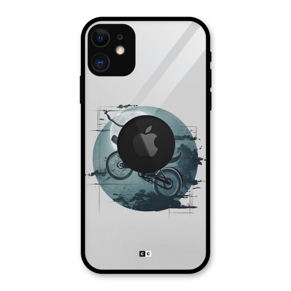 Dino Rider Glass Back Case for iPhone 11 Logo Cut