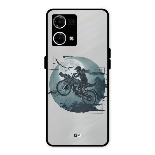 Dino Rider Metal Back Case for Oppo F21s Pro 4G