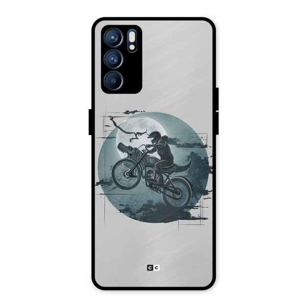 Dino Rider Metal Back Case for Oppo Reno6 5G