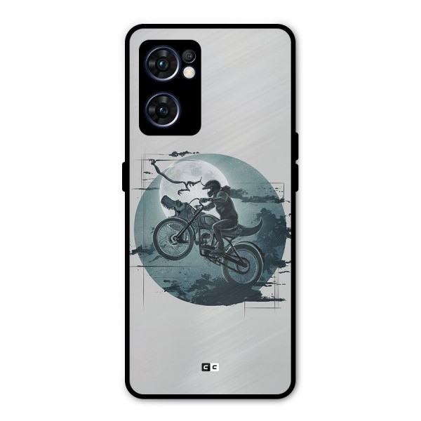 Dino Rider Metal Back Case for Oppo Reno7 5G