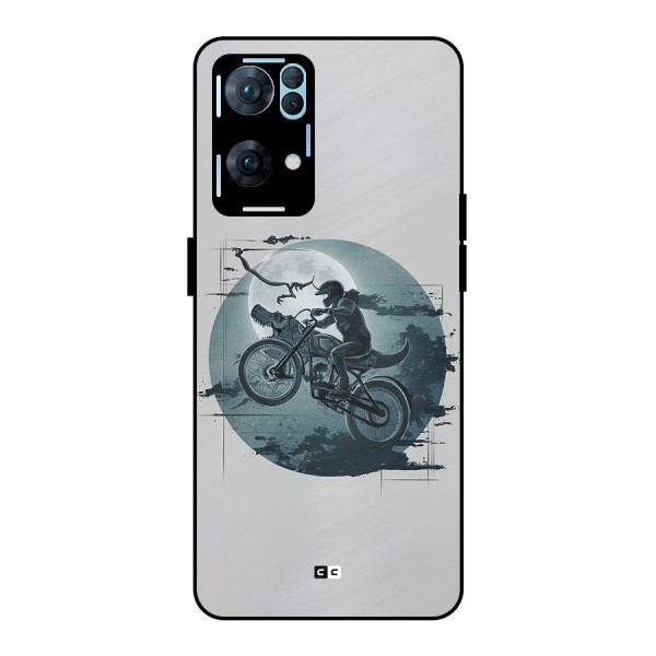 Dino Rider Metal Back Case for Oppo Reno7 Pro 5G