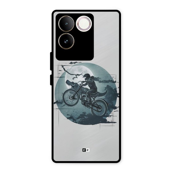 Dino Rider Metal Back Case for Vivo T2 Pro