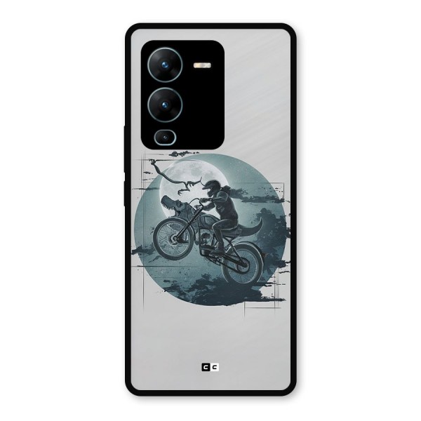 Dino Rider Metal Back Case for Vivo V25 Pro