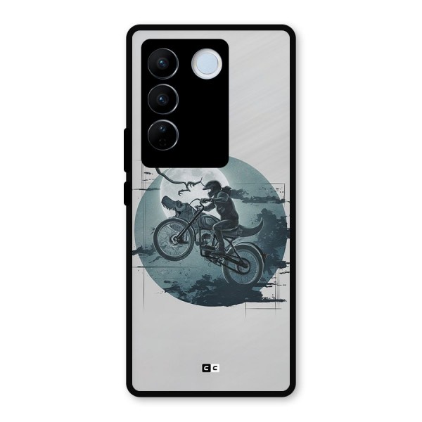 Dino Rider Metal Back Case for Vivo V27 Pro