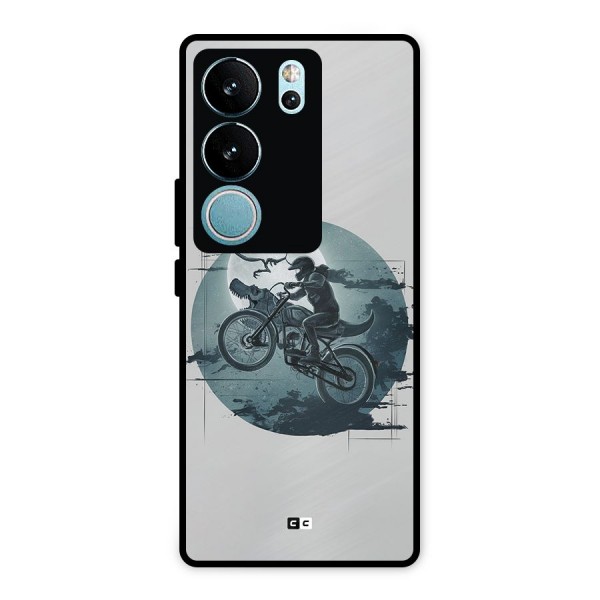 Dino Rider Metal Back Case for Vivo V29 Pro