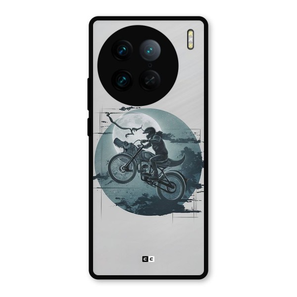 Dino Rider Metal Back Case for Vivo X90 Pro