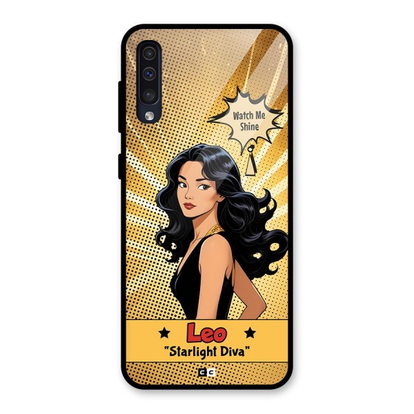 Diva Leo Glass Back Case for Galaxy A50