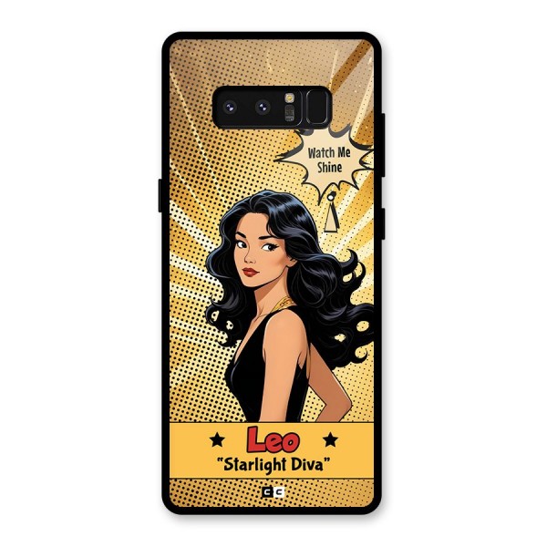 Diva Leo Glass Back Case for Galaxy Note 8