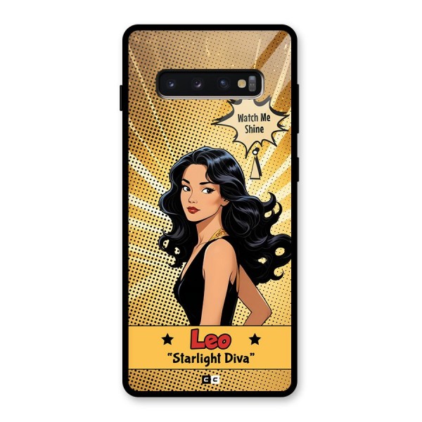 Diva Leo Glass Back Case for Galaxy S10 Plus