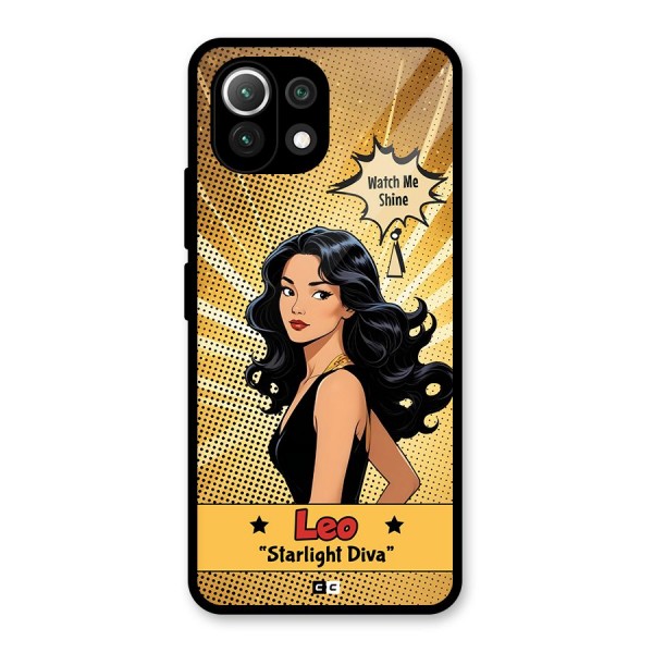 Diva Leo Glass Back Case for Mi 11 Lite