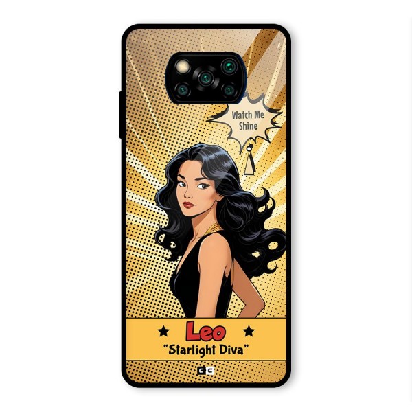 Diva Leo Glass Back Case for Poco X3 Pro