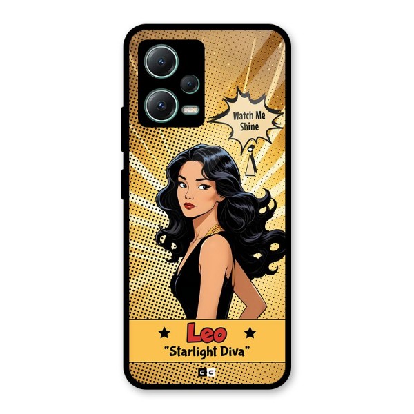 Diva Leo Glass Back Case for Poco X5